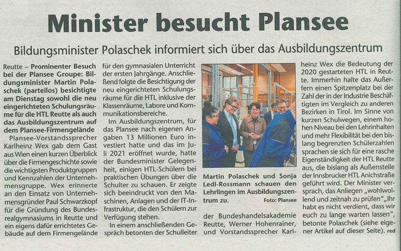 Besuch BM Polaschek Plansee